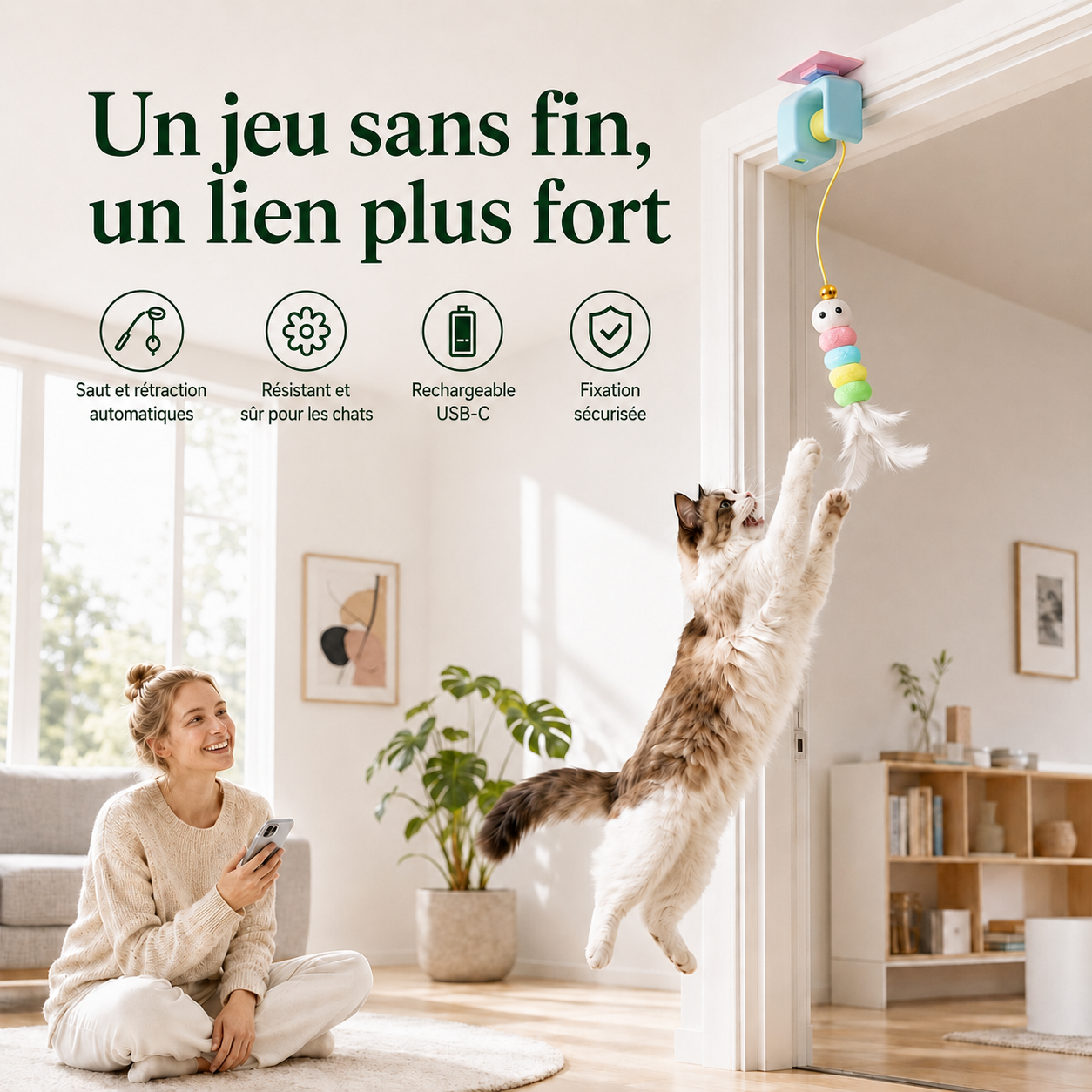 Rosanelle™ - Jouet Automatique de Porte pour Chat